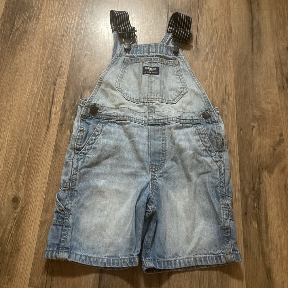 OshKosh B'Gosh Toddler Boys' Denim Shortalls Overall Light Wash Size 4T Cotton